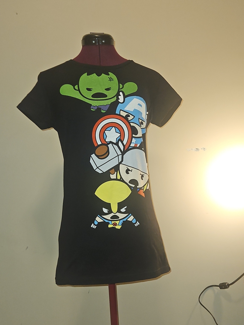 Black Marvel Character Graphic Tee